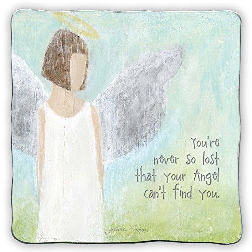 0785525275545 - CATHEDRAL ART SIM141 ANGEL SAYING ART METAL SQUARE PLAQUE, 5-INCH
