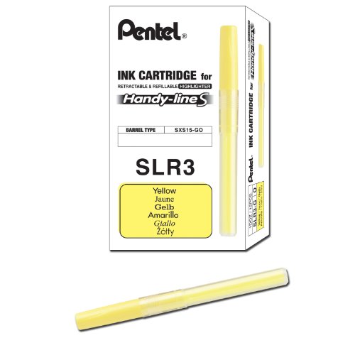 0785525405966 - PENTEL REFILL FOR HANDY-LINE S HIGHLIGHTER, YELLOW INK, BOX OF 12 (SLR3-G)