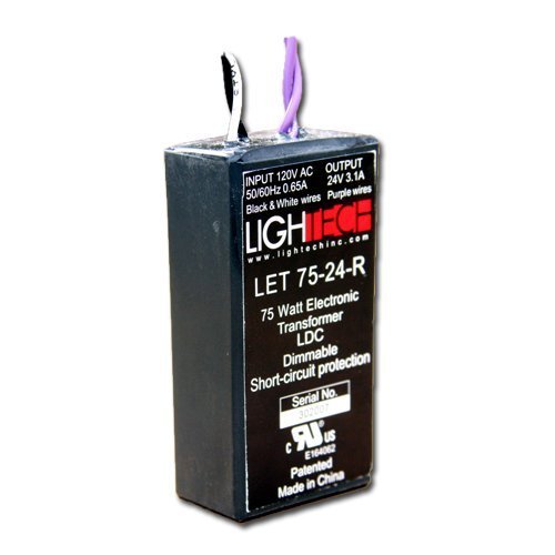 0785577130724 - LIGHTECH LET-75R-120/24 TRADITIONAL / CLASSIC 75W CLASS 1 ELECTRONIC TRANSFORMER, BLACK BY ACCESS LIGHTING