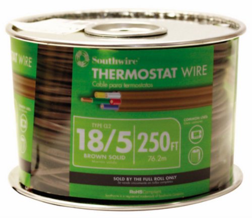 0785577256677 - SOUTHWIRE 64169644 18/5 250-FEET 5 CONDUCTOR THERMOSTAT WIRE, 18-GAUGE SOLID COPPER CLASS 2 POWER-LIMITED CIRCUIT CABLE, BROWN