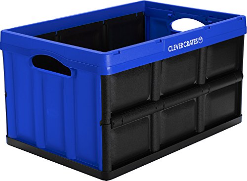0785577473722 - CLEVERMADE CLEVERCRATES COLLAPSIBLE STORAGE CONTAINER, 46 LITER SOLID UTILITY CRATE, ROYAL BLUE
