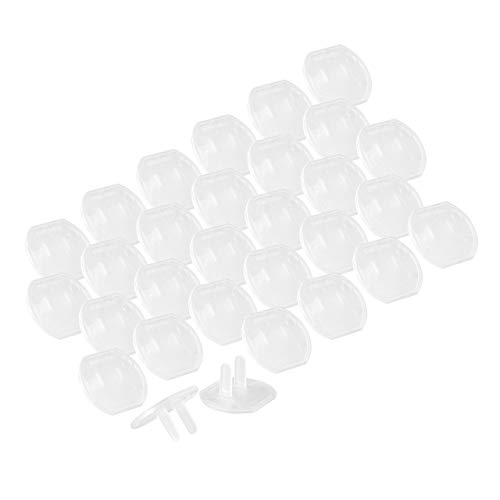 0785577776038 - GE 51175 PLASTIC OUTLET SAFETY COVERS (PACK OF 30), CLEAR