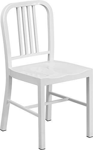 0785577932236 - INDOOR-OUTDOOR CHAIR IN WHITE FINISH BY FLASH FURNITURE
