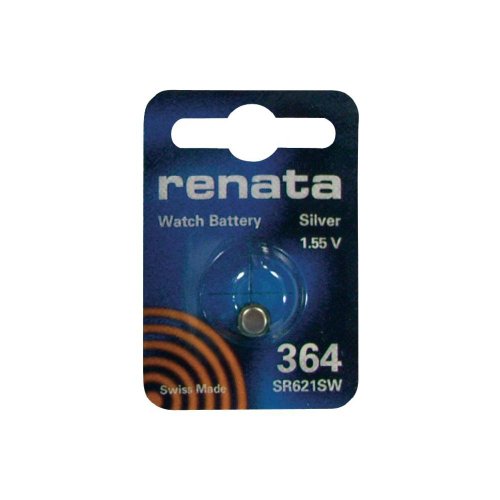 0785618364316 - RENATA 364 SILVER OXIDE WATCH BUTTON CELL BATTERY SR621SW SWISS MADE 1.55V