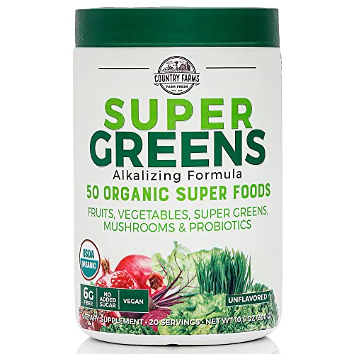 0785923052229 - COUNTRY FARMS SUPER GREEN DRINK MIX, NATURAL, 9.88 OUNCE (PACKAGING MAY VARY)