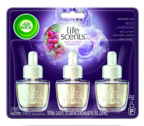 0785923083629 - AIR WICK LIFE SCENTED OIL PLUG IN AIR FRESHENER REFILLS, LAVENDER PETALS AND SPUN SUGAR SCENT, 3 COUNT