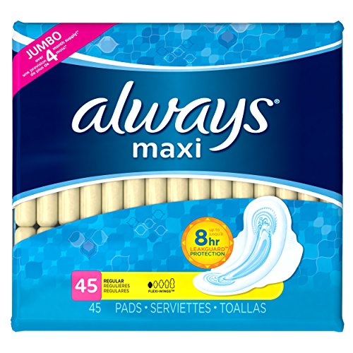 0785923205519 - ALWAYS MAXI PADS REGULAR W/FLEXI-WINGS UNSCENTED 45 COUNT BY ALWAYS
