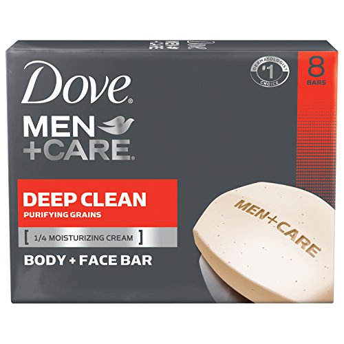 0785923524542 - DOVE MEN+CARE BODY AND FACE BAR, DEEP CLEAN 4 OZ, 8 BAR