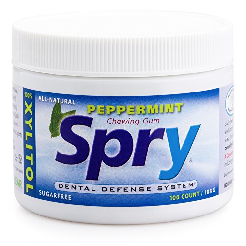 0785923923543 - XLEAR SPRY XYLITOL GUM, PEPPERMINT, 100 PIECES - GREAT TASTING NATURAL CHEWING GUM THAT IS ASPARTAME FREE, PROMOTES ORAL HEALTH, AND FIGHTS BAD BREATH