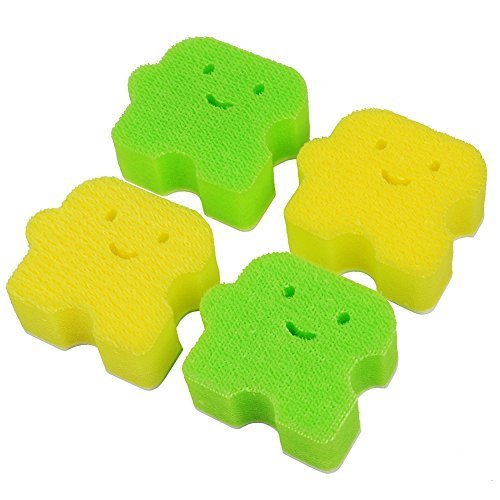 0785927029197 - AISEN CREATIVE CLEANING TECHNOLOGY NATURALLY ADHERING SPONGES PUZZLE PIECE SHAPE 4 PACK BY AISEN