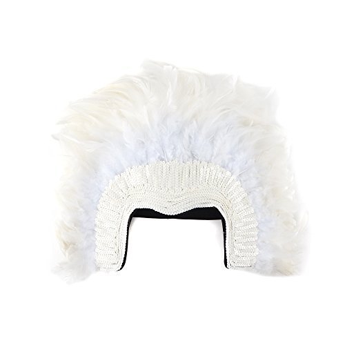 0785927355180 - ZUCKER FEATHER PRODUCTS WHITE COQUE FEATHER HEADDRESS WITH SEQUINS BY ZUCAL (BEAUTY)