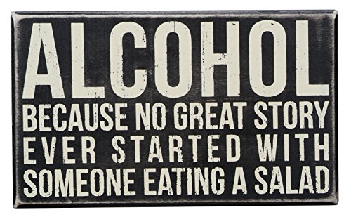 0785934102999 - PRIMITIVES BY KATHY WOOD BOX SIGN, 10-INCH BY 6-INCH, ALCOHOL