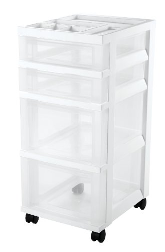 0785934121006 - IRIS 4-DRAWER CART WITH ORGANIZER TOP AND CASTERS