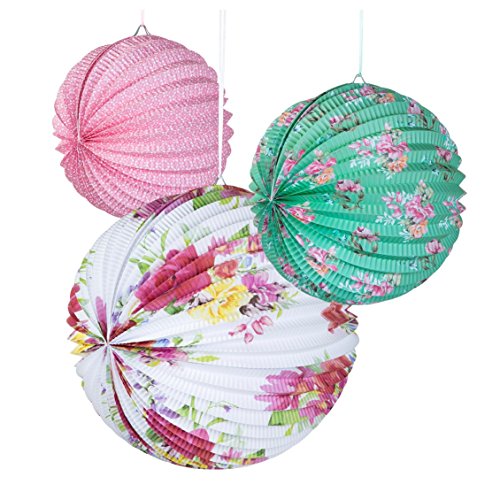 0786173316192 - TALKING TABLES TRULY SCRUMPTIOUS FLORAL PAPER LANTERNS FOR PARTY DECORATION, MULTICOLOR (3 PACK)