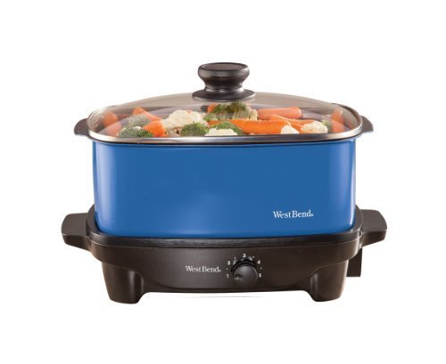 0786173706191 - WEST BEND 84915B VERSATILITY SLOW COOKER WITH INSULATED TOTE AND TRANSPORT LID, 5-QUART, BLUE BY WEST BEND