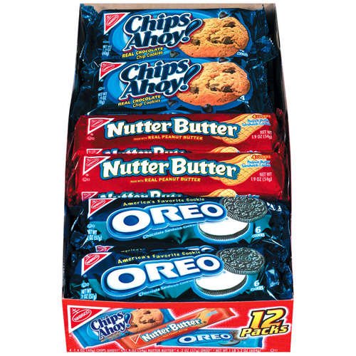 0786173954356 - NABISCO CHIPS AHOY NUTTER BUTTER & OREO COOKIES VARIETY PACK, 12CT