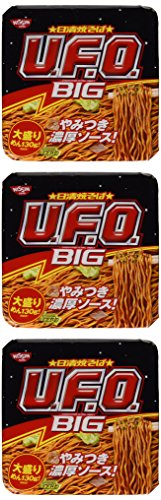 0786173981253 - NISSIN YAKISOBA UFO, INSTANT SOSU PAN-FRIED NOODLES, LARGE SIZE, 5.9OZ(168G) X 3 TUBS (FOR 3 SERVINGS)
