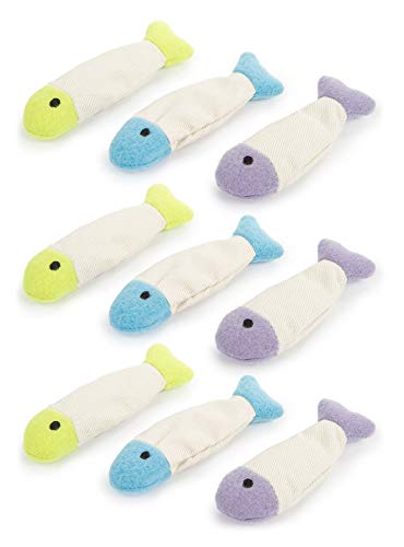 0786306091569 - SMARTYKAT, FISH FLOP, SOFT PLUSH CAT TOYS, CRINKLE MATERIAL, CATNIP FILLED, PURE, POTENT, DURABLE, LONG LASTING, VALUE PACK (9 CT.)
