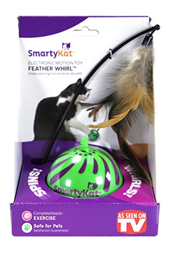 0786306096212 - SMARTYKAT FEATHER WHIRL CAT TOY ELECTRONIC MOTION BALL