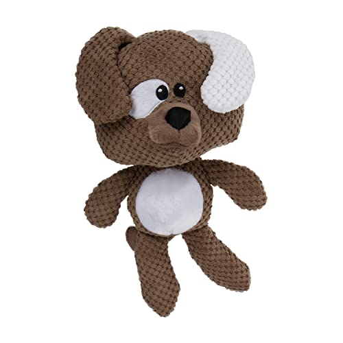 0786306735944 - GODOG CHECKERS DOG SQUEAKY PLUSH DOG TOY, CHEW GUARD TECHNOLOGY - BROWN, LARGE