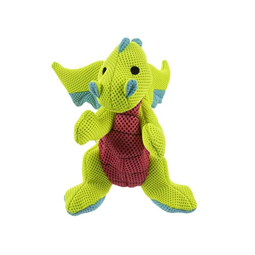 0786306777920 - GODOG DRAGONS SQUEAKY PLUSH DOG TOY, CHEW GUARD TECHNOLOGY - LIGHT BLUE, SMALL
