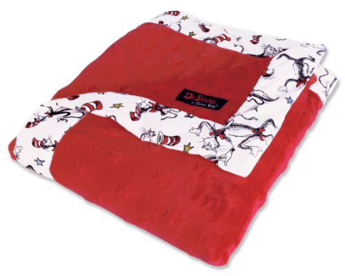 0786417030778 - TREND LAB DR. SEUSS RECEIVING BLANKET, CAT IN THE HAT RED