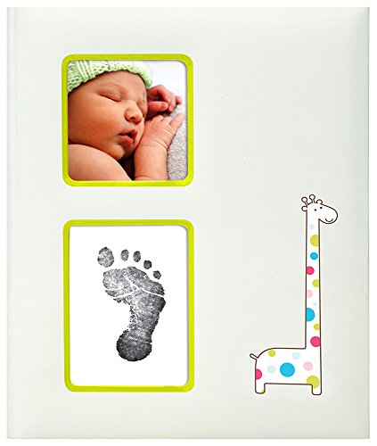 0786417193206 - PEARHEAD BABY BOOK GIRAFFE WITH CLEAN TOUCH INK PAD INCLUDED, IVORY