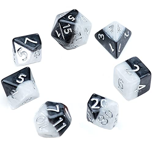 0786468917752 - GATE KEEPER GAMES MIGHTY TINY DICE: YIN & YANG - 7 PIECE DICE SET,, ROLEPLAYING DICE SET