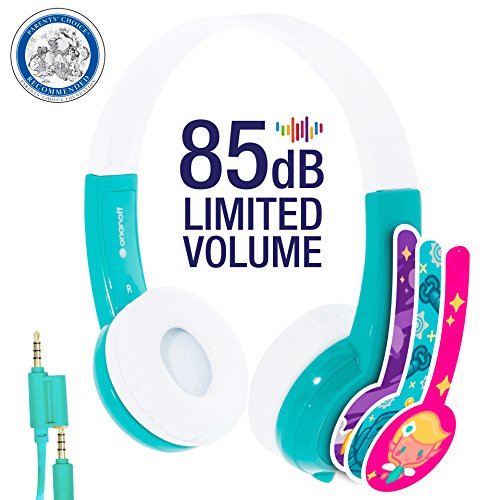 0786471748886 - EXPLORE VOLUME LIMITING KIDS HEADPHONES - DURABLE, COMFORTABLE & CUSTOMIZABLE - BUILT IN HEADPHONE SPLITTER AND IN LINE MIC - FOR IPAD, KINDLE, COMPUTERS AND TABLETS - GREEN