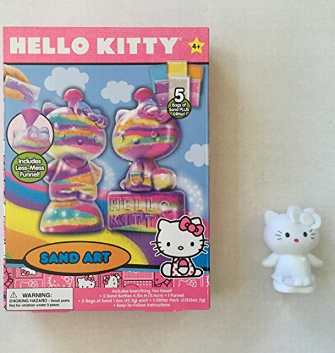 0786641537203 - HELLO KITTY SAND ART KIT WITH GLITTER & LED 5 CHANGING COLOR RELAXING MOOD/NITE LIGHT TOY FIGURE ( 2 ITEMS)