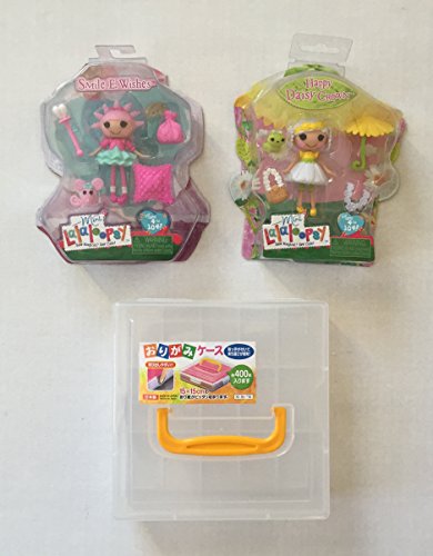 0786641537456 - MINI LALALOOPSY DOLL SETS BUNDLE : HAPPY DAISY CROWN & SMILE E. WISHES DOLL PLUS A STURDY PLASTIC CARRYING CASE BOX W/HANDLE AND CLOSURE. PERFECT FOR CHRISTMAS, HANUKKAH OR HOLIDAY PLAY GIFT (3 ITEMS)