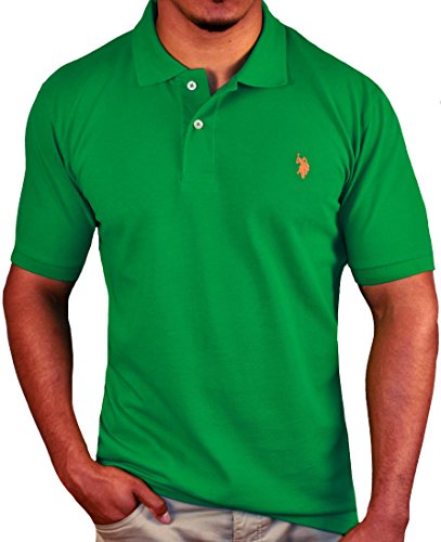 0786664622948 - U.S. POLO ASSN MEN'S SOLID POLO WITH SMALL PONY CACTUS FLOWER/ORANGE POPSICLE LG
