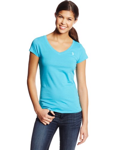 0786664833153 - U.S. POLO ASSN. JUNIORS SOLID V-NECK TEE, SURF BLUE, X-LARGE