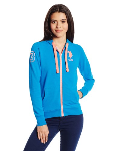 0786664925582 - U.S. POLO ASSN. JUNIORS FRENCH TERRY ZIP FRONT HOODIE, BLUE GEM, X-LARGE