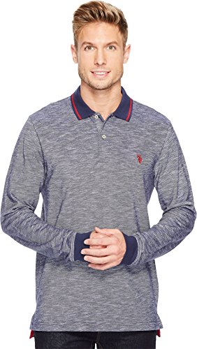 0786667761354 - U.S. POLO ASSN. MEN'S CLASSIC FIT SOLID LONG SLEEVE PIQUE POLO SHIRT, 8544-CLASSIC NAVY, S