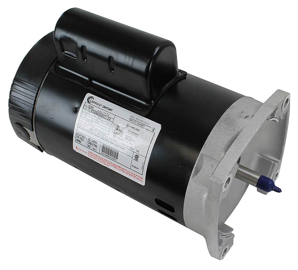 0786674012296 - A.O. SMITH B2854 1-1/2 HP, 3450 RPM, 8.0/16.0 AMPS, 1.1 SERVICE FACTOR, 56Y FRAME, PSC, ODP ENCLOSURE, SQUARE FLANGE POOL MOTOR