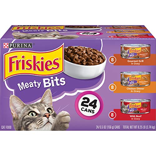 0786714240023 - PURINA FRISKIES GRAVY WET CAT FOOD VARIETY PACK; MEATY BITS - 5.5 OZ. CANS