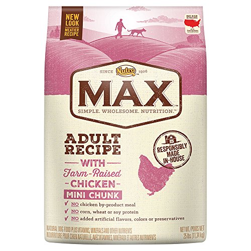 0786714546613 - NUTRO MAX ADULT WITH FARM RAISED CHICKEN MINI CHUNK DRY DOG FOOD, 25 LBS.