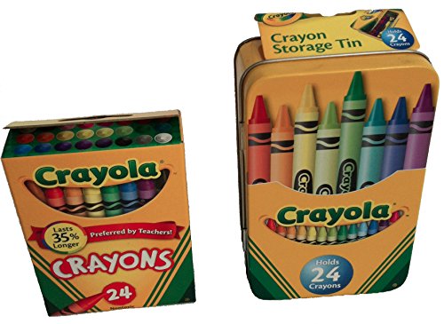 0078678133603 - CRAYOLA STORAGE TIN AND BOX OF 24 CRAYOLA CRAYONS (BUNDLE OF 2 ITEMS)