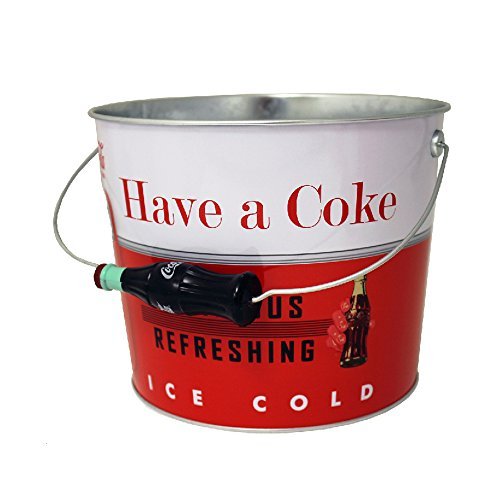 0078678773380 - THE TIN BOX COMPANY COCA COLA LARGE BEVERAGE BUCKET WITH WIRE HANDLE