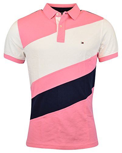 0786919619464 - TOMMY HILFIGER MENS CUSTOM FIT PIECED POLO SHIRT - L - PINK