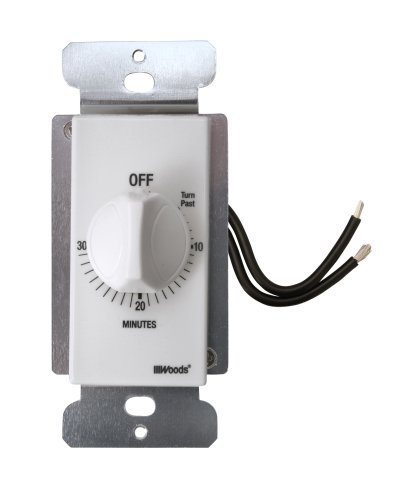 0078693597145 - WOODS 59714 DECORA STYLE 30-MINUTE TIMER, MECHANICAL WALL SWITCH, WHITE