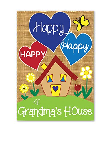 0787011019008 - MAGNOLIA HAPPY HEARTS AT GRANDMA'S HOUSE GARDEN FLAG, 13 X 18