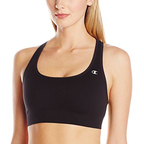 0078715568344 - CHAMPION WOMEN'S ABSOLUTE SPORTS BRA WITH SMOOTHTEC BAND, BLACK, X-SMALL