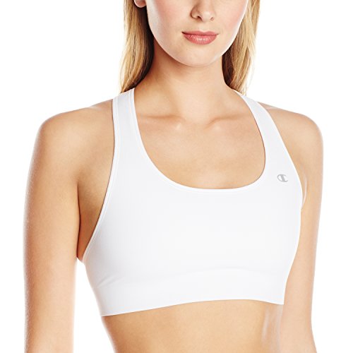 0078715568405 - CHAMPION WOMEN'S ABSOLUTE SPORTS BRA WITH SMOOTHTEC BAND, WHITE, SMALL