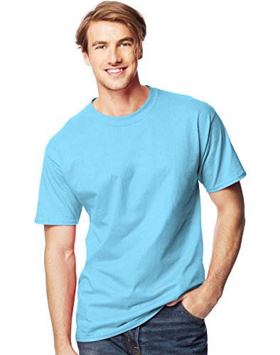 0078715866822 - HANES 78715866822 5180 BEEFY T ADULT SHORT SLEEVE T SHIRT, BLUE - LARGE