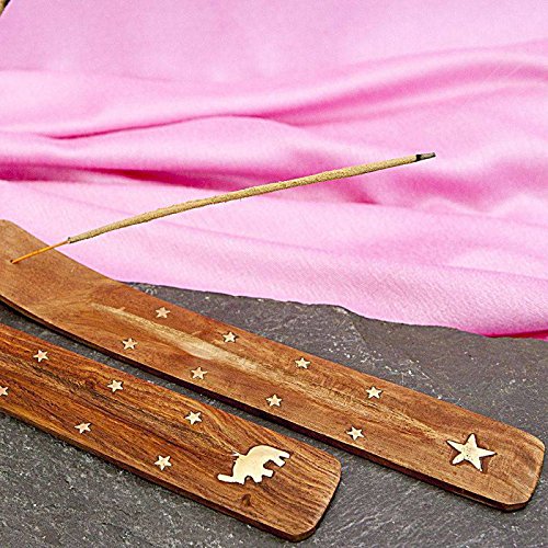 0787162386783 - WOODEN INCENSE STICK HOLDER WITH BRASS INLAY