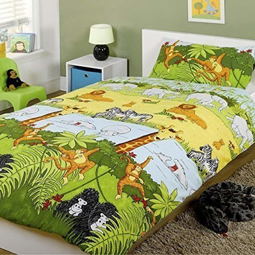 0787269536593 - CHEEKY MONKEY SINGLE DUVET COVER & PILLOWCASE BEDDING BED SET MULTI BY GENERIC