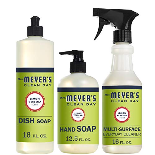 0787303592035 - MRS. MEYER’S CLEAN DAY KITCHEN BASICS SET, INCLUDES: MULTI-SURFACE CLEANER, HAND SOAP, DISH SOAP, LEMON VERBENA SCENT, 3 COUNT PACK