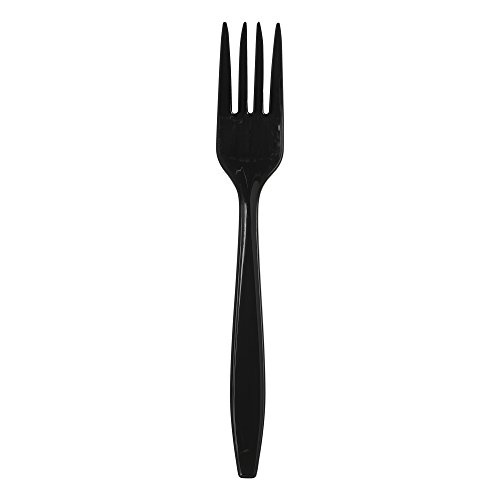 0078731874177 - DIXIE PFH53C HEAVY WEIGHT POLYPROPYLENE FORK, INDIVIDUALLY WRAPPED, 6 LENGTH, BLACK (CASE OF 1,000)